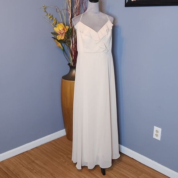 Levkoff Bridesmaid Style #7102 - Chiffon V-neck spaghetti strap gown Sz 22 NWT - Picture 3 of 16